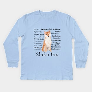 Shiba Inu Traits Kids Long Sleeve T-Shirt